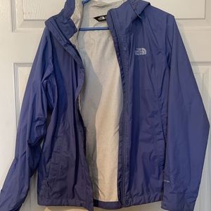 North face rain jacket blue medium